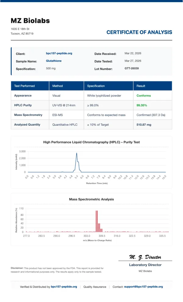 COA_Glutathione_GTT-26039 COA_Glutathione_GTT-26039